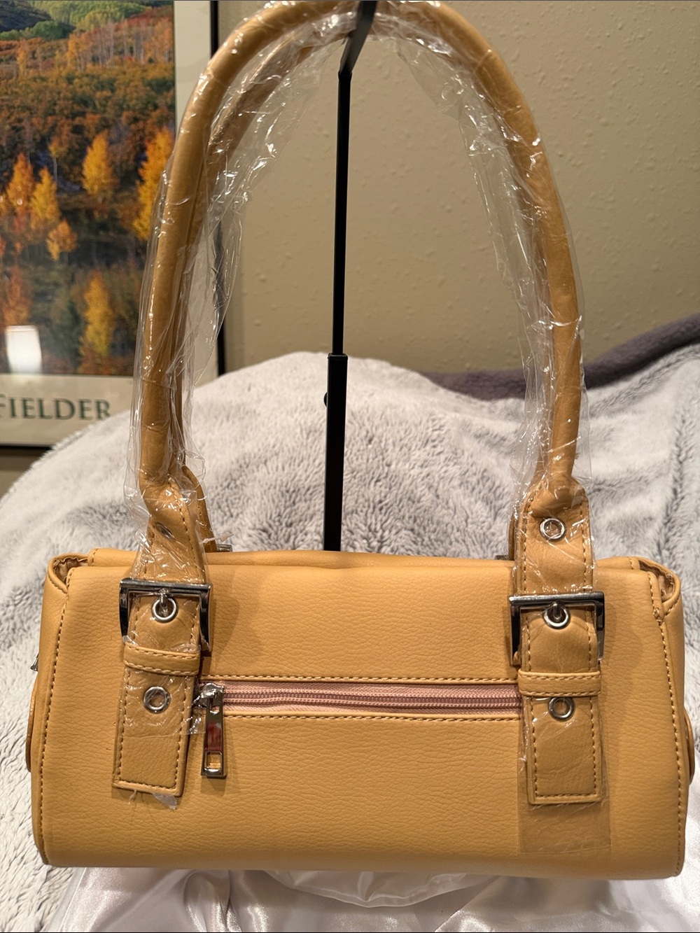 Women's Camel Barrel Handbag - Sleek Everyday shoulder bag